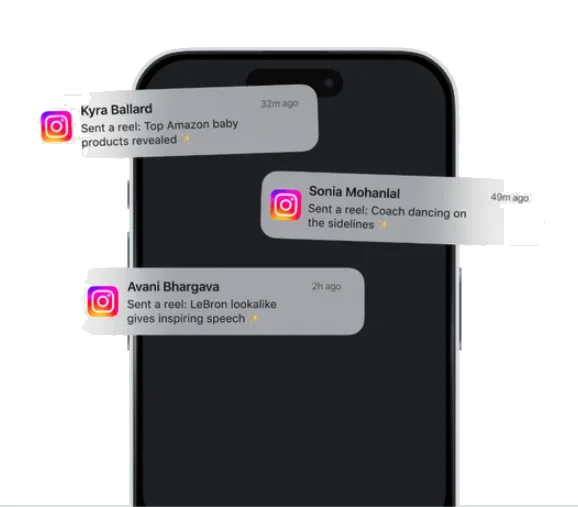 Instagram notification screens